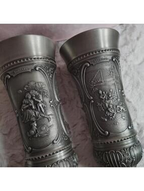 Antique Beer Tin goblet Glass Festtag 400 ml Zinn SKS Germany Romanze Festtag